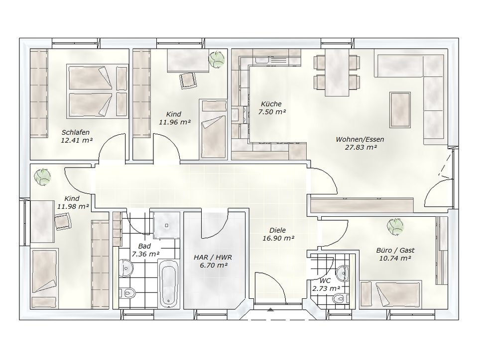 EINZUGSFERTIG! 5 Zimmer auf einer Ebene, u.a.m. Abluft-Wärmepumpe, Grundstücks-Preis Engelsdorf inkl.!   G 044 in Leipzig