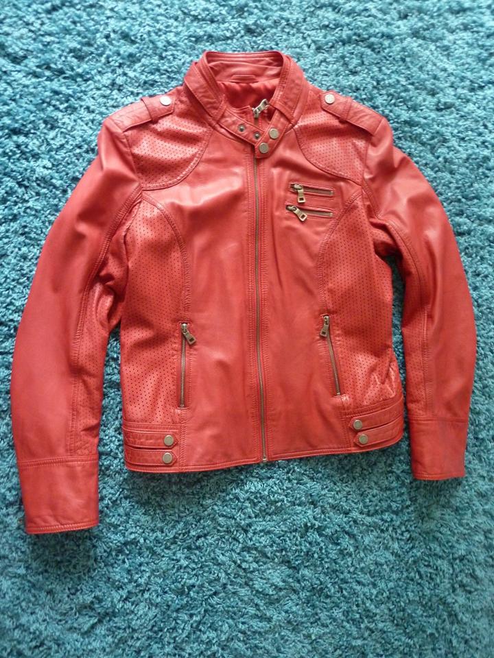 Damen Lederjacke, Biker Style, Jilani Collection, Vintage Rot in Sankt Goar