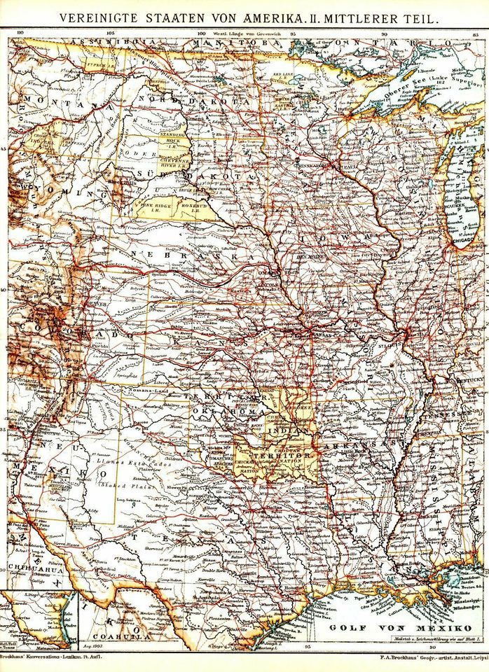 TOPOGRAPHIE - 4 KARTEN - VEREINIGTE STAATEN VON AMERIKA - 1903 in Berlin