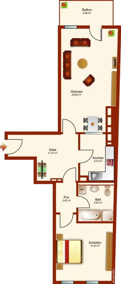 Sonnige Altstadt-Oase: Geräumige 2-Zimmerwohnung mit Süd-West-Balkon und Gemeinschaftsgarten! in Görlitz