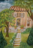 Orig. Pastell Zeichnung "Mediterranes Sommerhaus" 21 cm x 30 cm Bayern - Oberasbach Vorschau