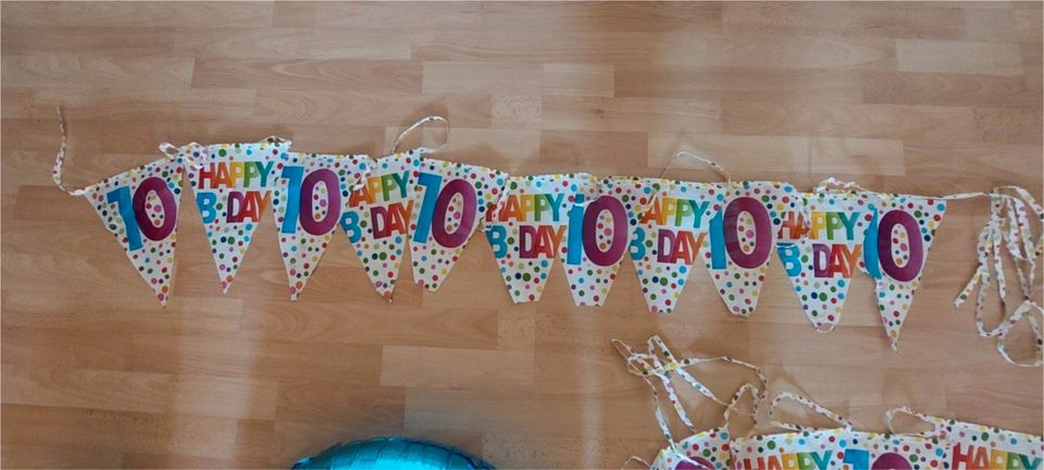 Girlande Folienballon 10.Geburtstag Deko Jubiläum Konfetti in Liebenwalde