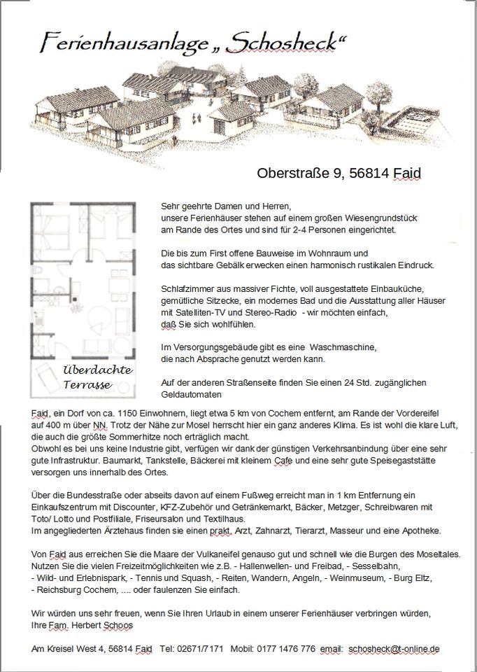 Cochem Mosel Urlaub Ferienhaus WLAN in Faid