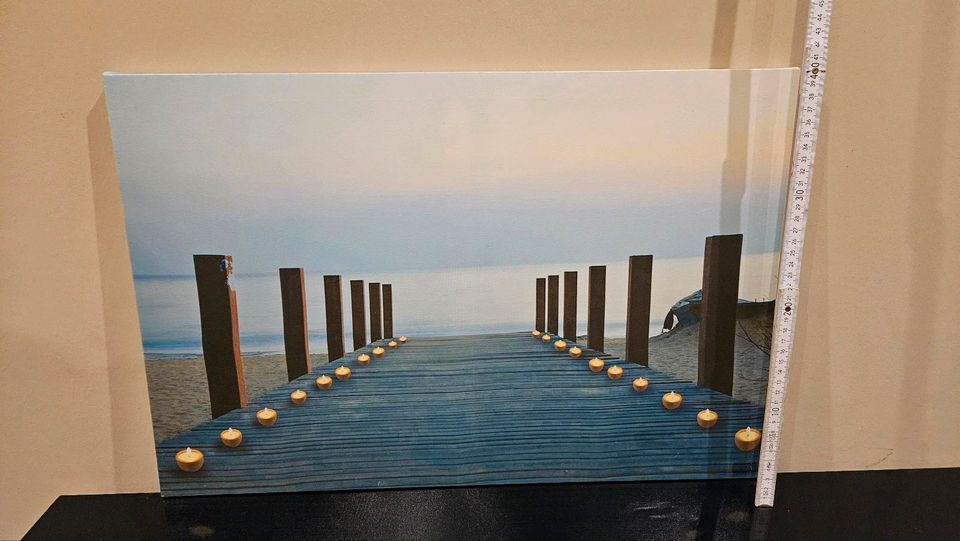Bild mit LED Beleuchtung Meer Deko Strand Urlaub Kerzen in Bocholt