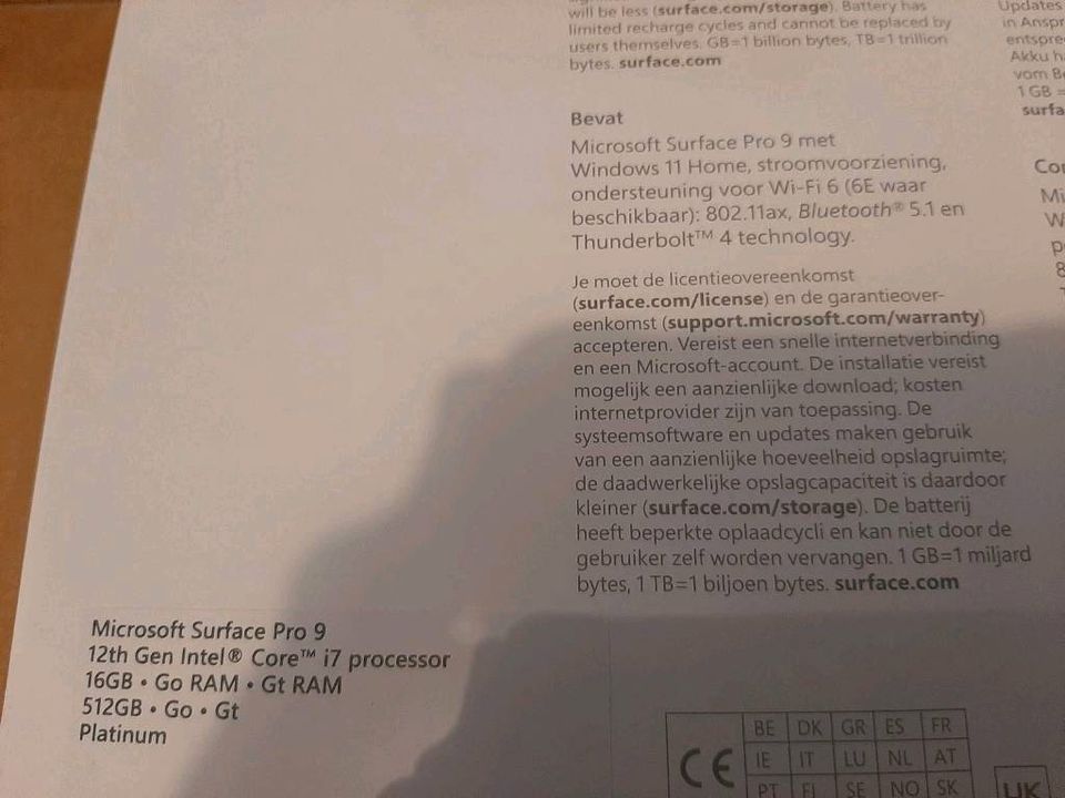 Surface pro 9 i7 / 16gb RAM/ 512SSD Ungeöffnet NEU Platinum in Herne