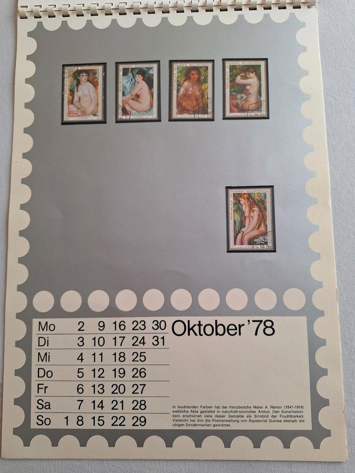 Briefmarkenkalender 1978 in Holzappel (Rhein-Lahn-Kreis)