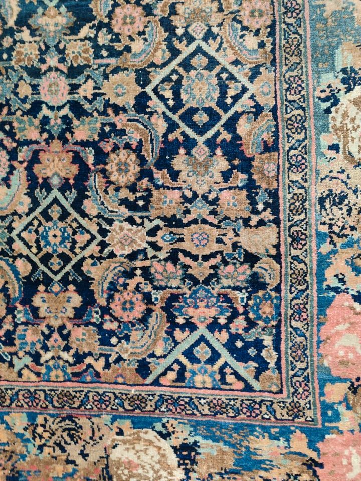 Antiker Teppich Bidjar Farangul Perserteppich Blumen Kork Blau in Bochum