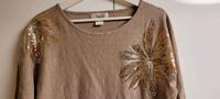 Pullover von Heine Gr. 40/42 mit 3/4 Arm und Palietten, Beige Bra Sachsen - Rochlitz Vorschau
