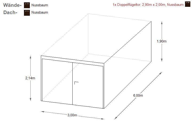 Blechgarage 3x6m Holzoptik Fertiggarage Garage |piemar.de | 9056! in Schwäbisch Hall