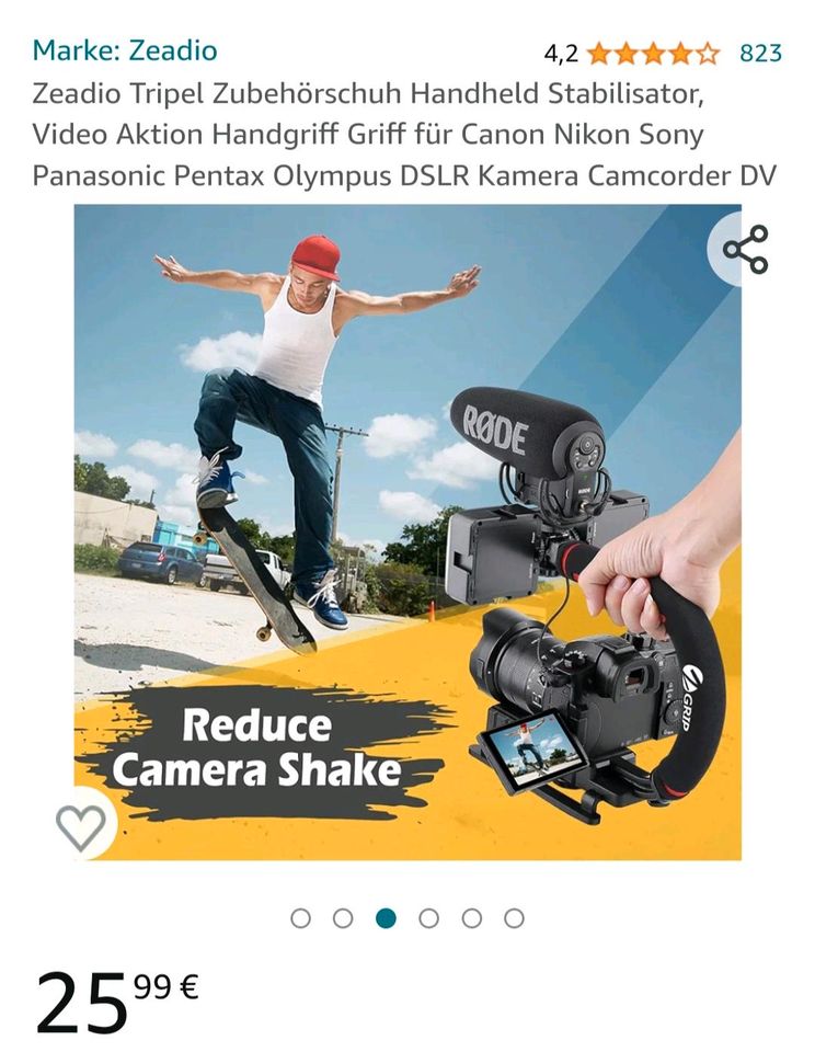 Video Aktion Handgriff Stabilisator,Handheld Grip,OVP+NEU,NP 26,- in Hamburg