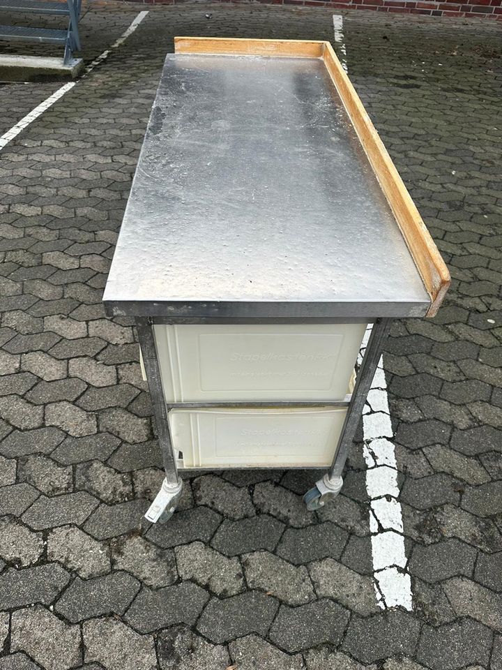 Zutatentisch mit Edelstahl Arbeitsplatte 140x60cm Bäckerei Mehlwa in Bielefeld