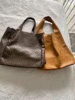 2 Shopper Handtasche groß Set Cognac Khaki braun gut vegan Pu Hessen - Dietzenbach Vorschau