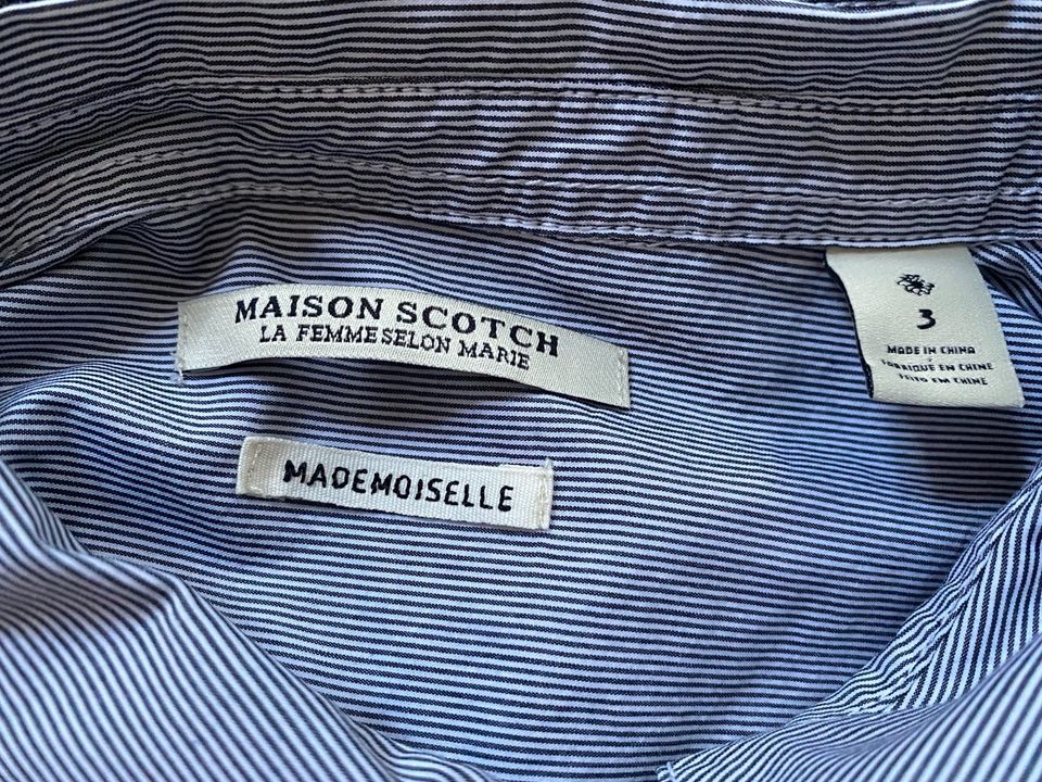 Maison Sotch Bluse (Scotch & Soda), grau weiß gestreift, Gr. 3 in Kiel