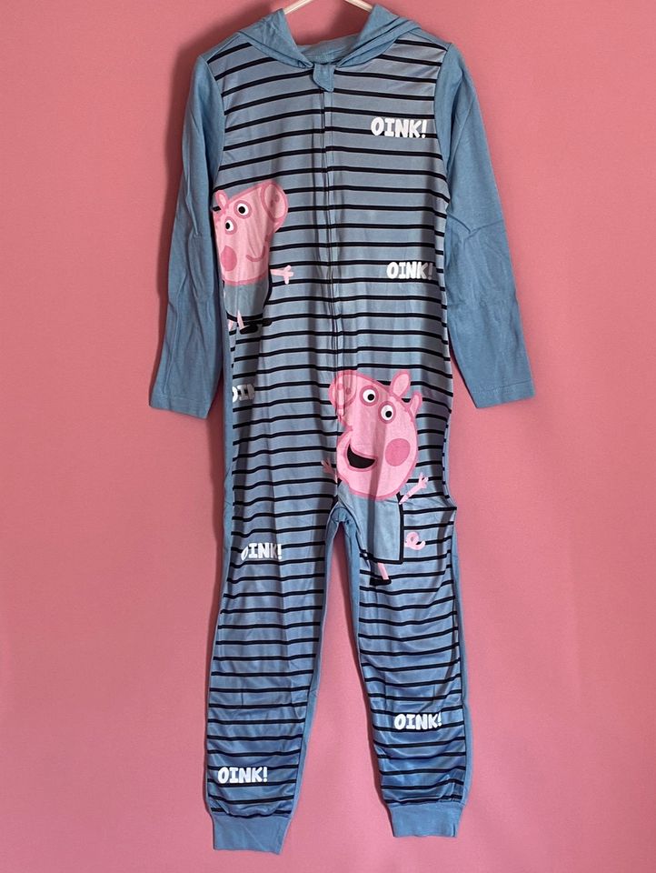 Peppa Wutz Jumpsuit unisex grau Größe 98/104 in Burscheid