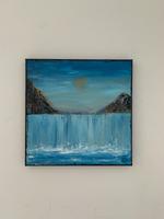 Handgemaltes Acrylbild abstrakt - Wasserfall - Original Düsseldorf - Gerresheim Vorschau