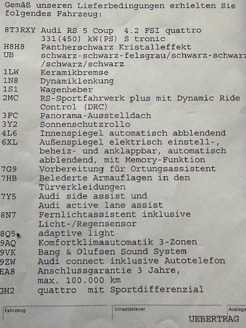 Audi RS5 4.2 FSI S tronic quattro - in Aachen