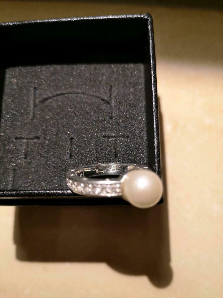 Thomas Sabo Ring Gr. 54 Zirkonia mit Perle 925 Silber top in Veitsbronn