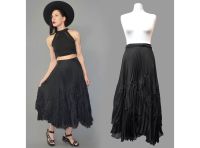 Vintage Maxi Seide Chiffon Falten Knautsch Rock Gothic WGT 80s L Leipzig - Leipzig, Zentrum-Nord Vorschau