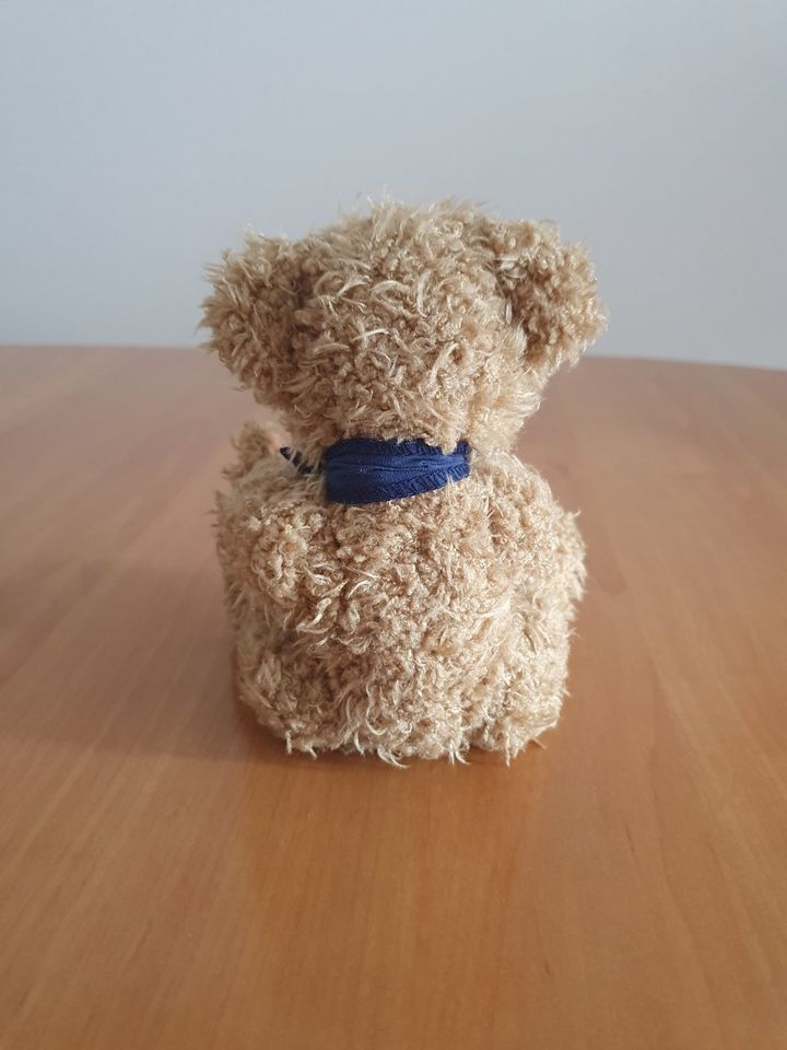 Teddybär mit blauer Schleife in Stadtbergen