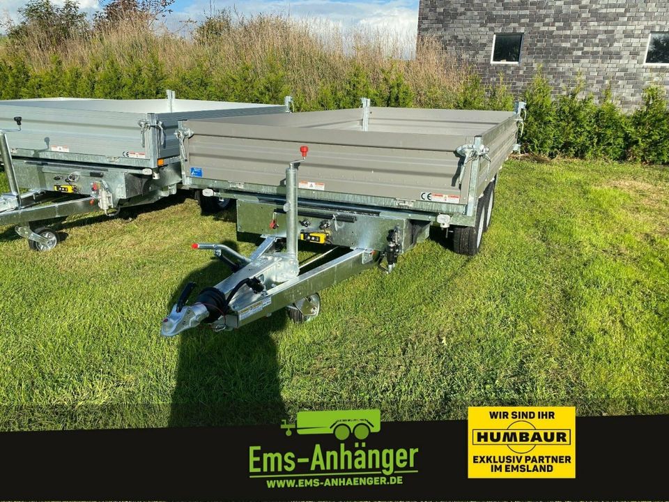 Humbaur HTK 3500.37 - Tandem-Dreiseitenkipper + Alu Blech Aufsatz in Lähden