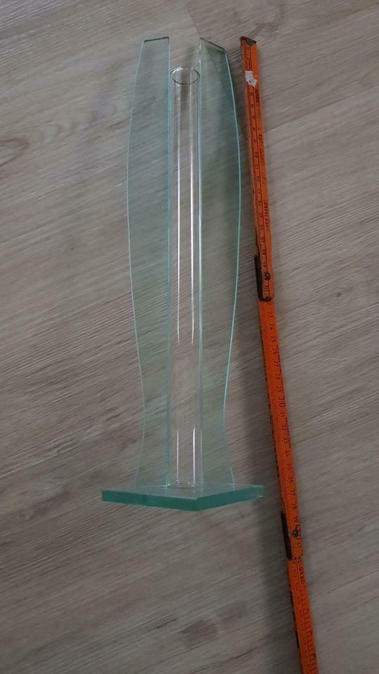 Blumenvase Vase Glas 36cm hoch durchsichtig klar in Höpfingen