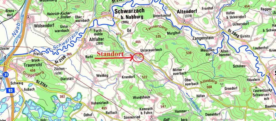 Landwirtschaftliche Fläche (Wiese) in Unterauerbach/Schwarzach in Schwarzach b. Nabburg