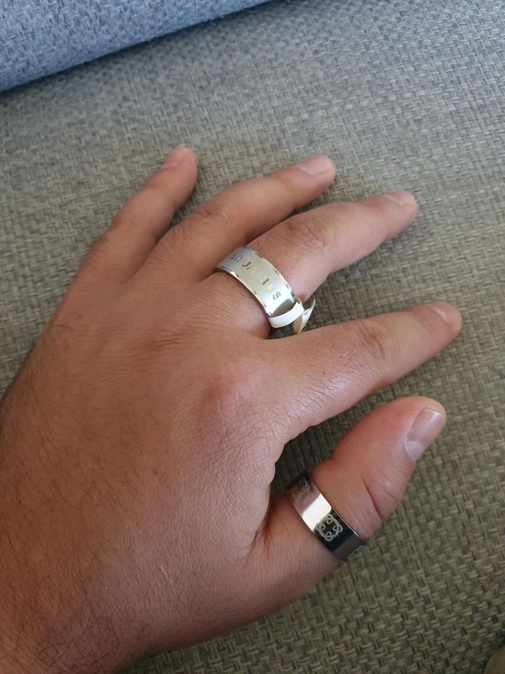 Edelstahlringe 2 Stk Herren Ring Ringe Size 23 in Hückelhoven