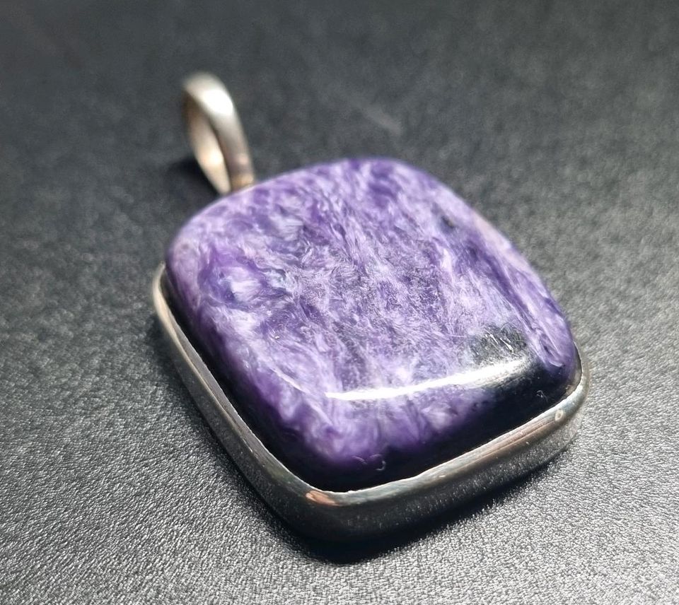 Charoite Anhänger 925er Sterling Silber / Kette / Edelstein in Leverkusen