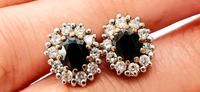 4Gram Vintage 9ct Gold, Sapphire & Cubic Zirconia Stud Ohrringe Düsseldorf - Pempelfort Vorschau