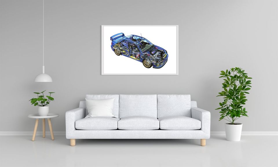 SUBARU IMPREZA Bugeye Schnittbild Kunstdruck XL 100x68cm €39.-* in Gifhorn