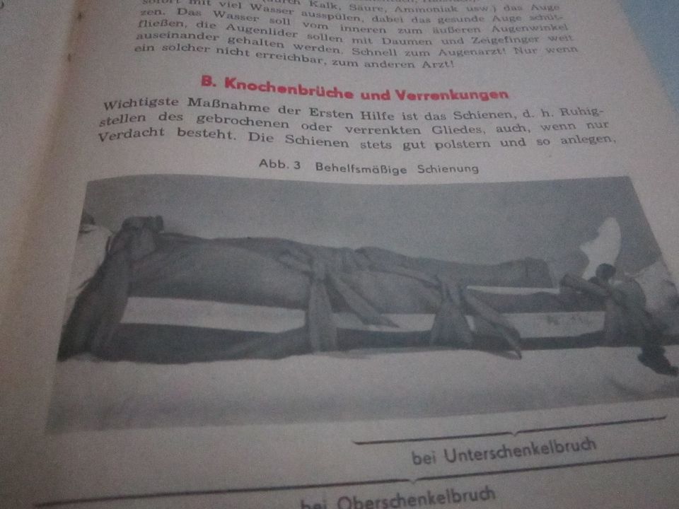 Heft"Anleitung zur Ersten Hilfe bei Unfällen" Ausgabe 1968 in Nordhausen