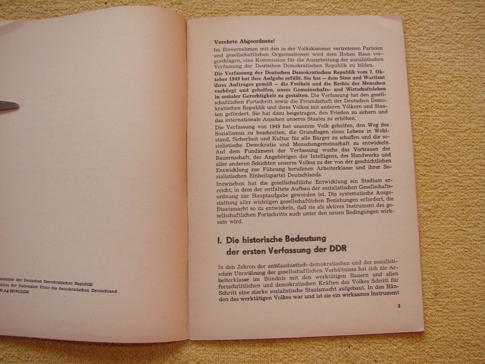 Walter Ulbricht - 4. Tagung der Volkskammer DDR 1967 Verfassung in Nordhausen