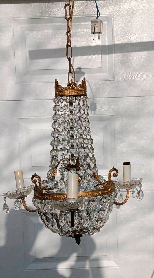 Korblüster Kronleuchter Leuchter Lampe 3-flammig alt antik in Mindelheim