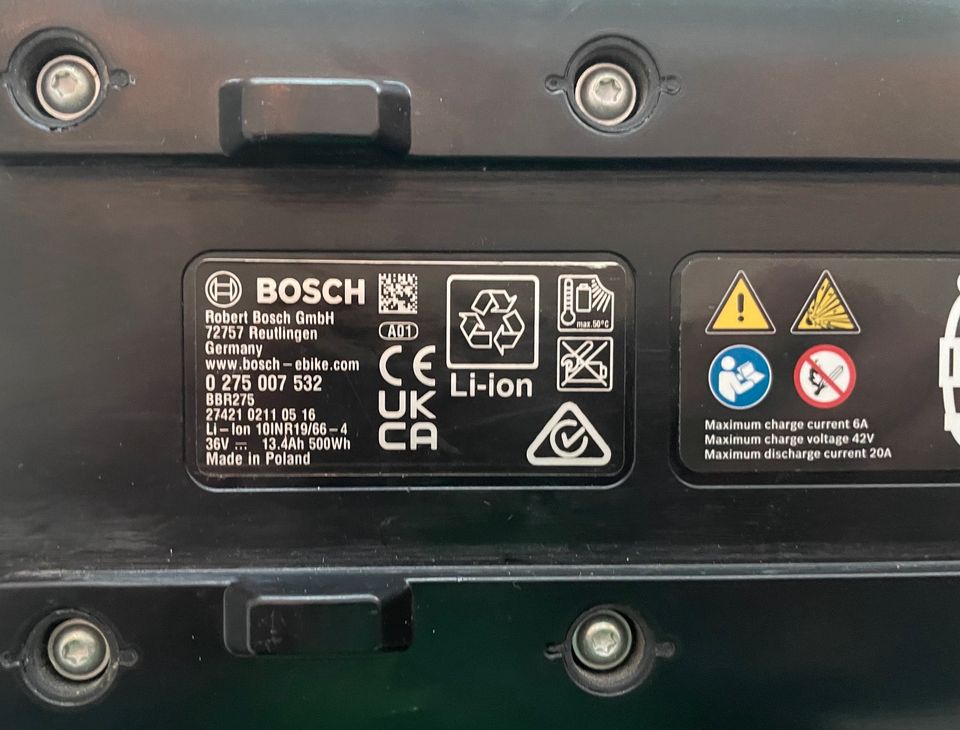 Bosch Powerpack 500 Ebike Gepäckträger Akku 7/2022 mit Test 91% in Limburg