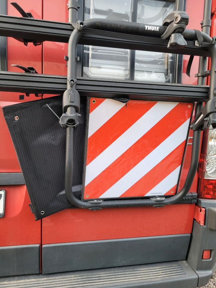 Warntafel für Fahrradträger in Gladbeck