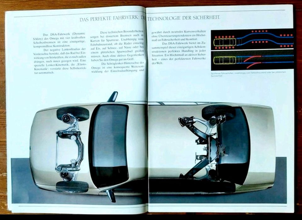 Prospekt Opel Omega A mit 3000 + Technik   1987 in Hannover