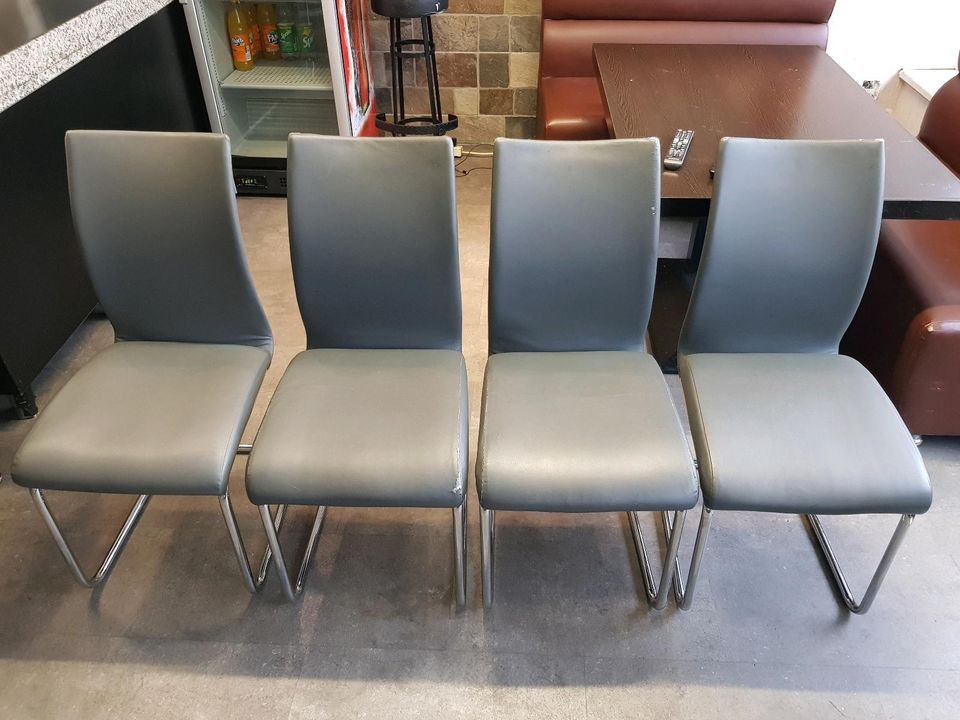 4 x Stuhl Schwingstuhl grau verchromt in Recklinghausen