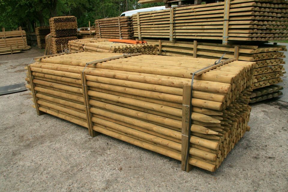 Baumpfähle - Zaunpfähle - Holz - 7 x 350 cm - imprägniert - KDI - in Wagenfeld