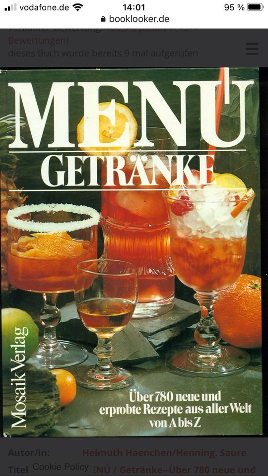 Menü Getränke -  Über 780 neue und erprobte Rezepte aus aller in München