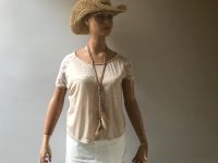 T-Shirt REVIEW Gr. S beige nude mit Spitze weiß Gr. S Ibiza Style Hessen - Wiesbaden Vorschau