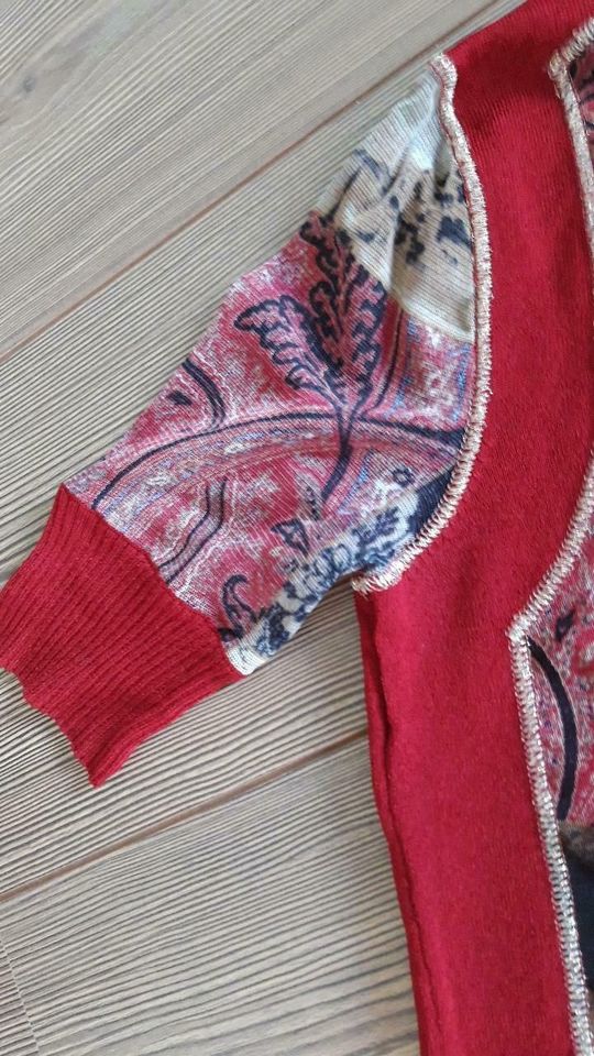 Edler Kurzarm Pullover rot Material Mix Gr.S sehr gutes Material in Karlshuld