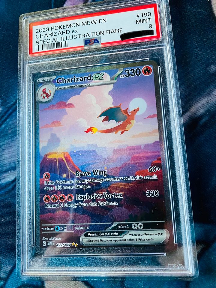 Charizard EX / Glurak EX Holo Special Rare 151 Mew Set PSA 9 Mint in Erfurt