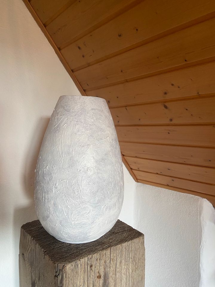 Vase Deko Keramik Blumenvase Creme in Georgensgmünd