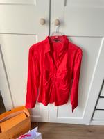 Comma Bluse 40 rot Oberteil top Shirt Damen M L gerafft Volants Bayern - Aichach Vorschau