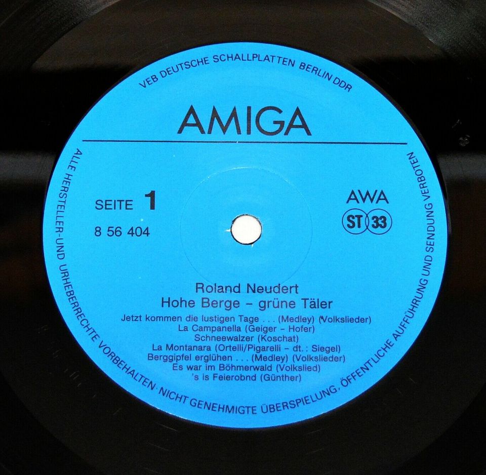 Roland Neudert, Hohe Berge-grüne Täler,AMIGA 856404 Vinyl LP 1989 in Bautzen