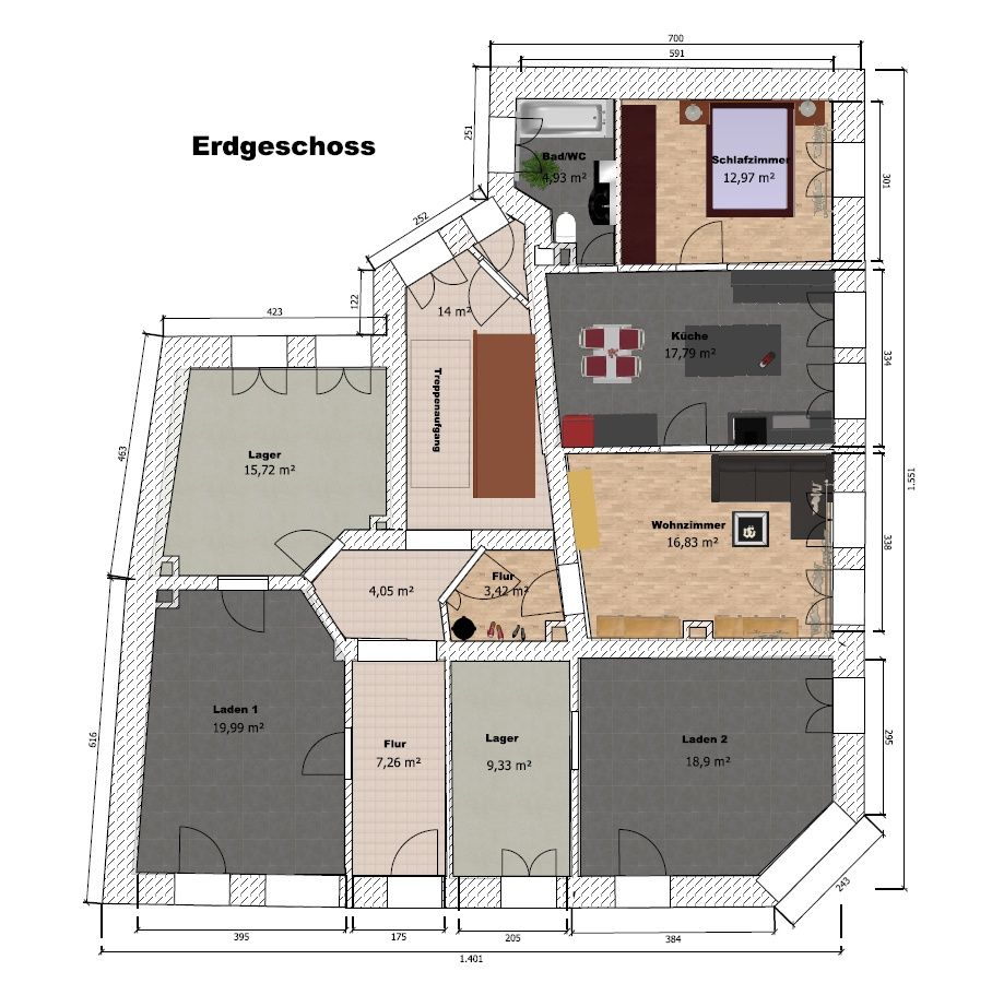 Stattliches Mehrfamilienhaus (sanierungsbedürftig): 5 Wohnungen (320 m² WFL+Ausbaupotential) & Garten in Annaberg-Buchholz in Annaberg-Buchholz