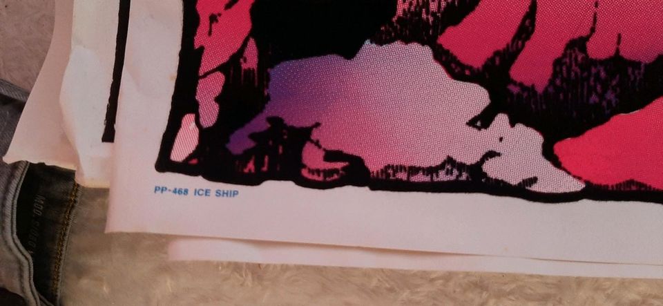 Velva Print Ice Ship Schwarzlichtposter Samt 70er Jahre in Bad Salzuflen