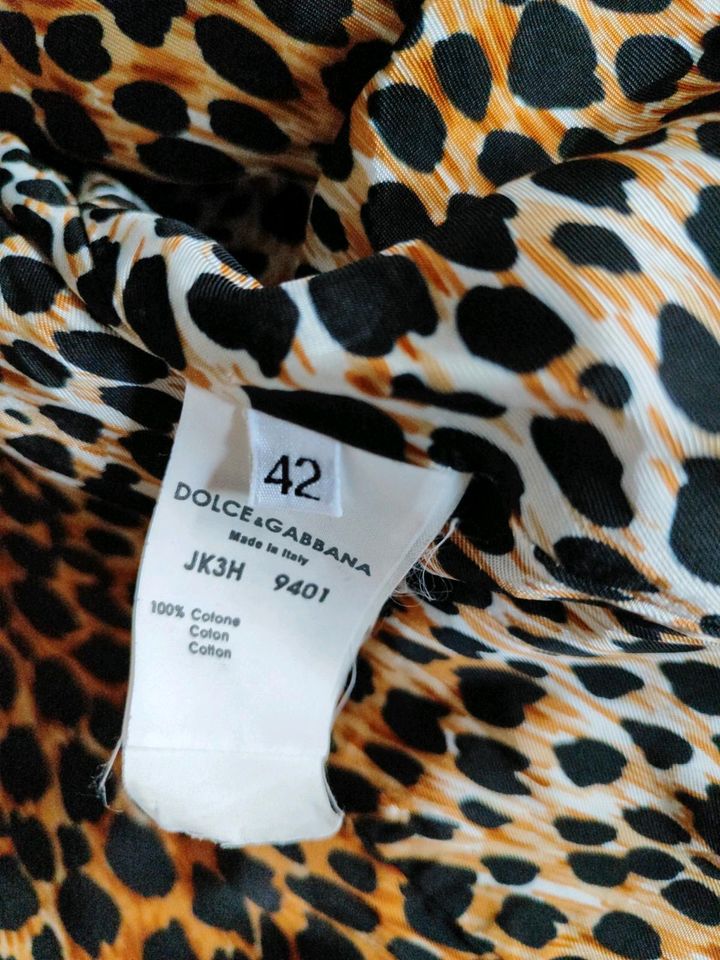 Dolce & Gabbana Jacke Jeansjacke weiß Leo Muster Größe 34 36 in Puchheim