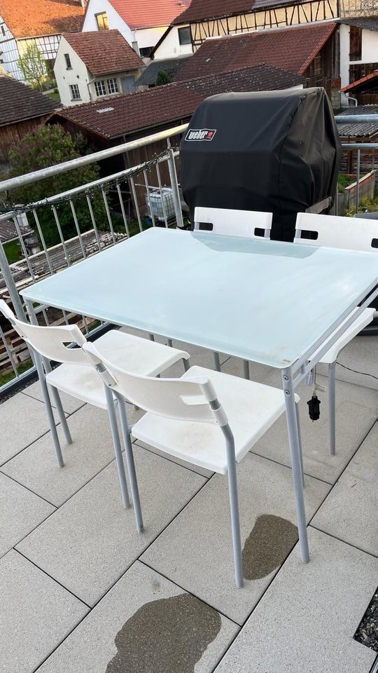Glastisch und 4 Stühle für Balkon Garten Küche in Tübingen
