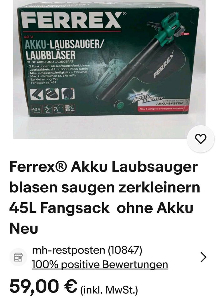 Neuer Laubsauger in Thaleischweiler-Fröschen